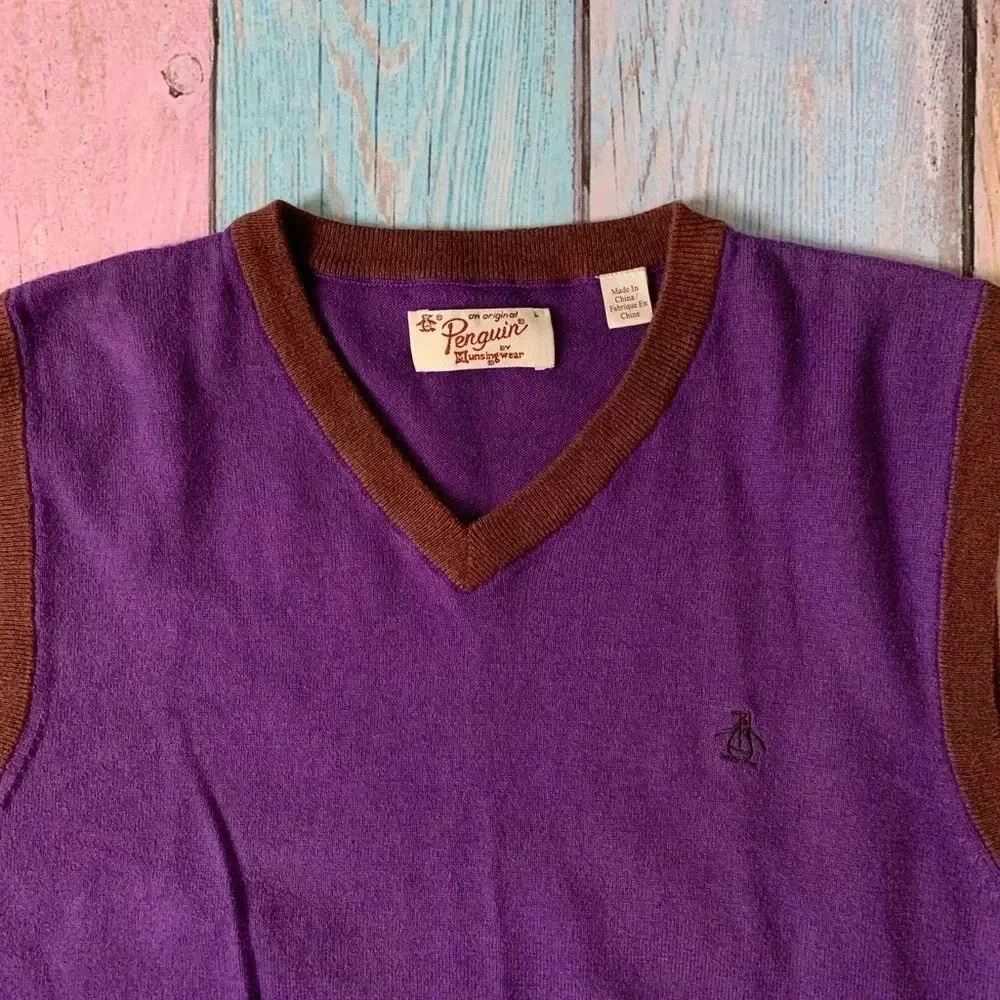 Men original penguin v neck sweater vest - Picture 2 of 9